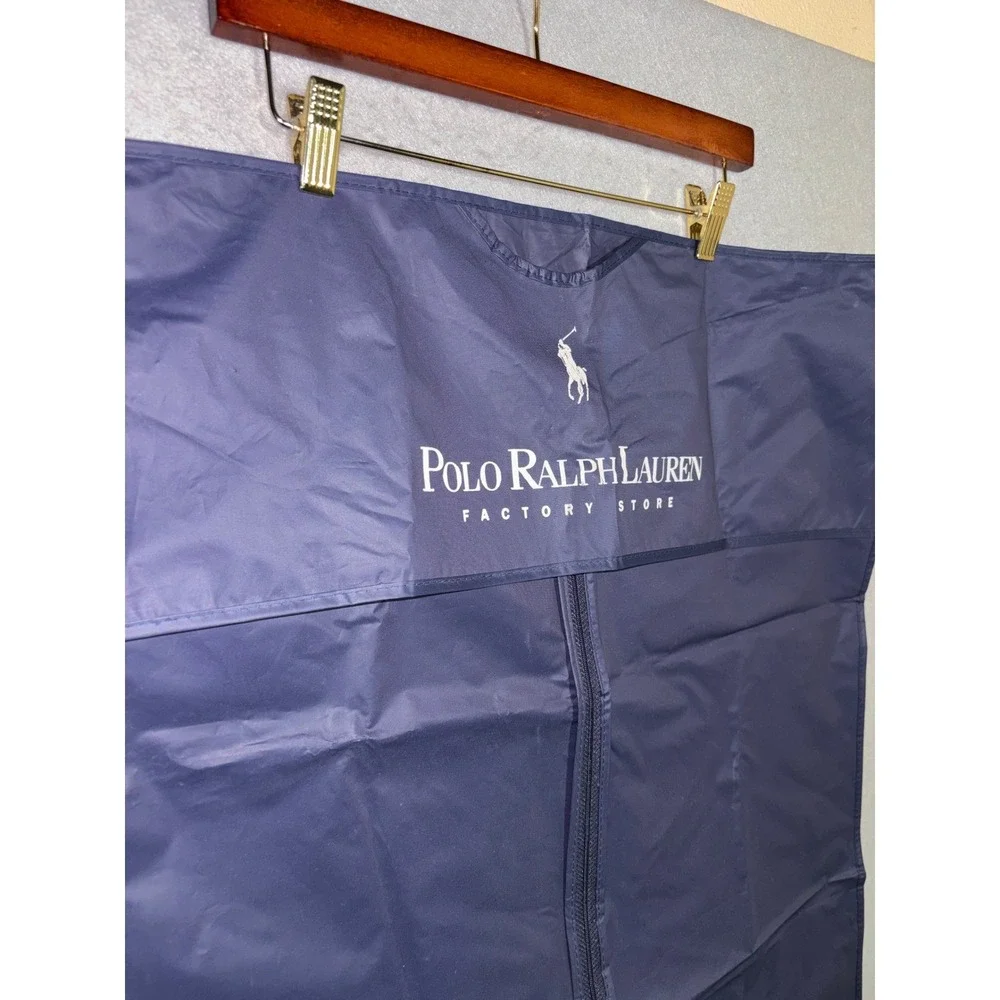 Polo Ralph Lauren Navy Blue Garment Bag Suit Cover Travel Bag Logo Quiet Luxury